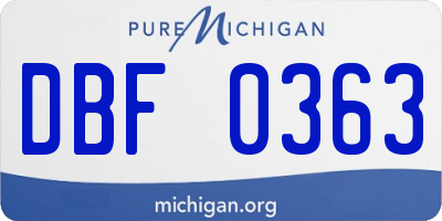 MI license plate DBF0363