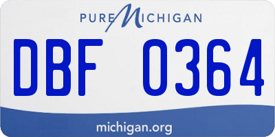 MI license plate DBF0364
