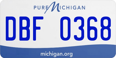 MI license plate DBF0368