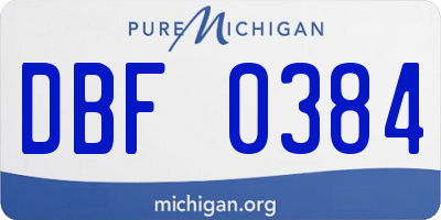 MI license plate DBF0384