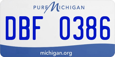 MI license plate DBF0386