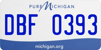 MI license plate DBF0393