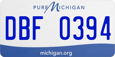 MI license plate DBF0394