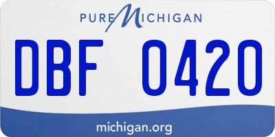 MI license plate DBF0420