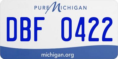 MI license plate DBF0422
