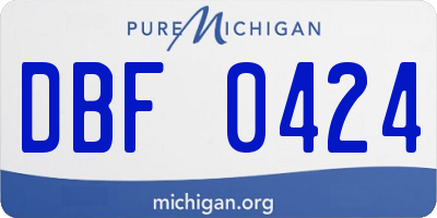 MI license plate DBF0424