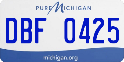 MI license plate DBF0425