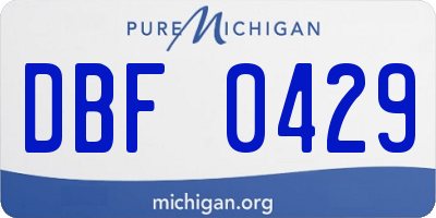 MI license plate DBF0429