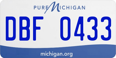 MI license plate DBF0433