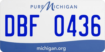 MI license plate DBF0436
