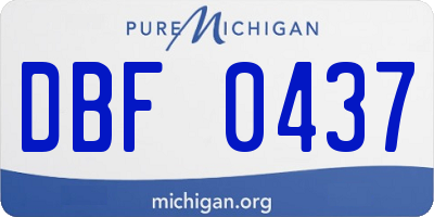 MI license plate DBF0437
