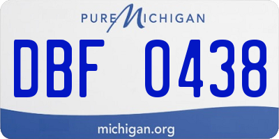 MI license plate DBF0438
