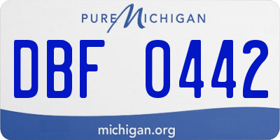 MI license plate DBF0442