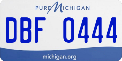 MI license plate DBF0444