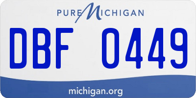 MI license plate DBF0449