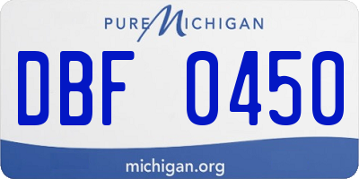 MI license plate DBF0450