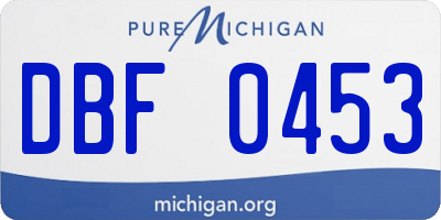 MI license plate DBF0453