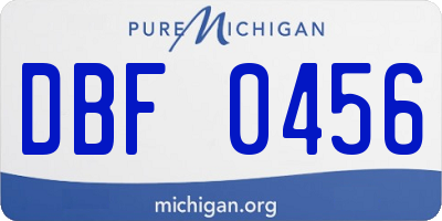 MI license plate DBF0456