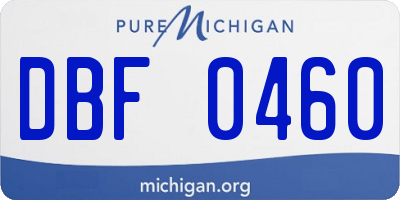MI license plate DBF0460