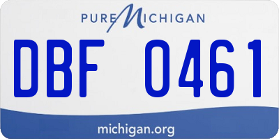 MI license plate DBF0461