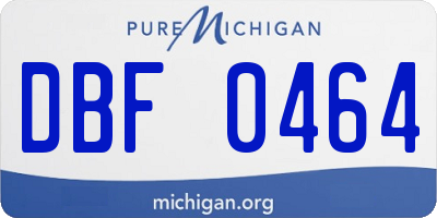 MI license plate DBF0464