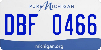 MI license plate DBF0466