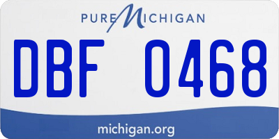 MI license plate DBF0468