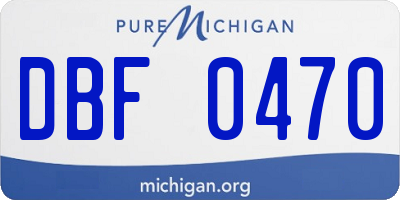 MI license plate DBF0470