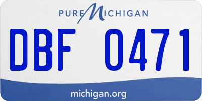 MI license plate DBF0471