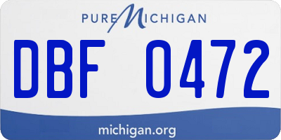 MI license plate DBF0472