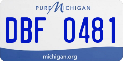 MI license plate DBF0481