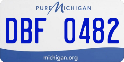 MI license plate DBF0482