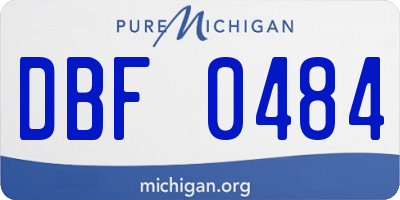MI license plate DBF0484