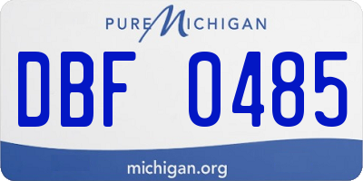 MI license plate DBF0485