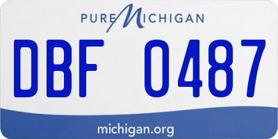 MI license plate DBF0487