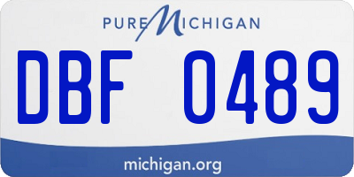 MI license plate DBF0489