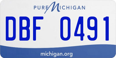 MI license plate DBF0491