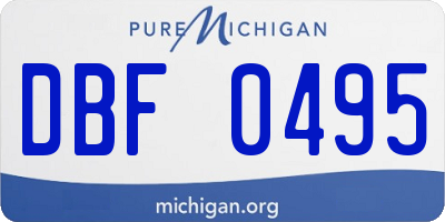 MI license plate DBF0495