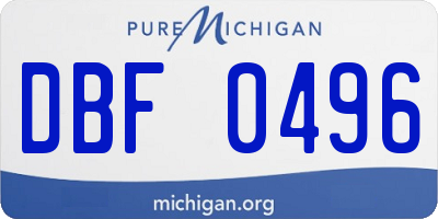 MI license plate DBF0496
