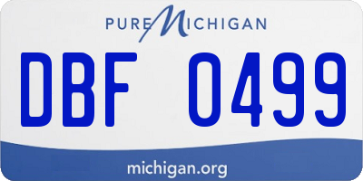 MI license plate DBF0499