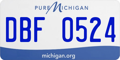 MI license plate DBF0524