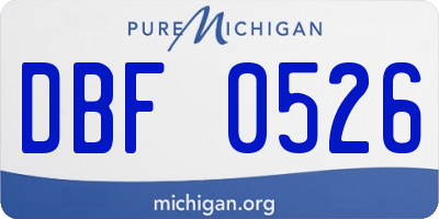 MI license plate DBF0526