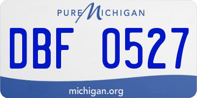 MI license plate DBF0527