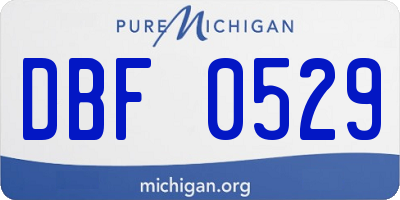 MI license plate DBF0529