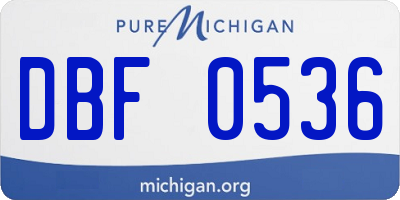 MI license plate DBF0536