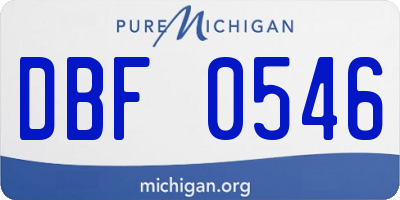 MI license plate DBF0546