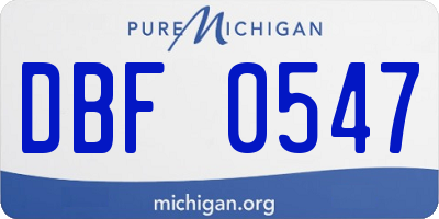 MI license plate DBF0547