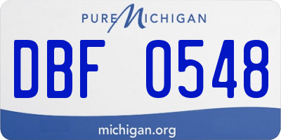 MI license plate DBF0548