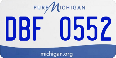 MI license plate DBF0552