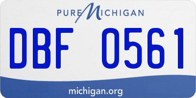 MI license plate DBF0561